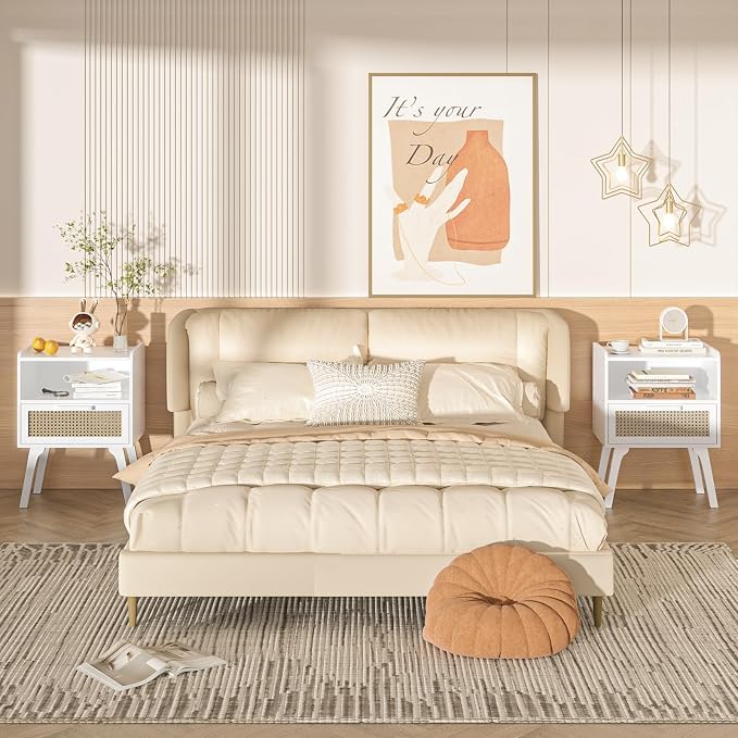 Lerliuo Rattan Nightstand, Bedside Table - Image 5