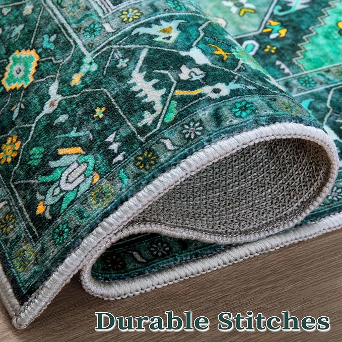 SERISSA Area Rug 3x5 Boho Teal Rugs - Image 7