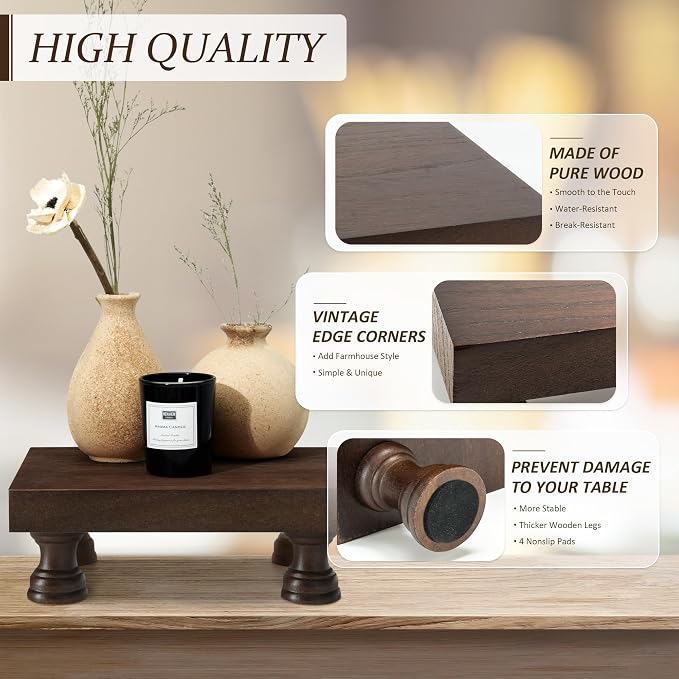 EOSAHR Decorative Wood Riser for Room Decor : Modern Farmhouse Pedestal Stand - Image 6