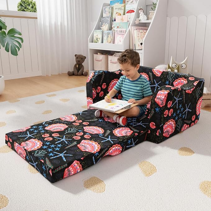 MeMoreCool Folding Kids Couch – 2-in-1 Toddler Sofa Bed, Lounge Chair - Image 2