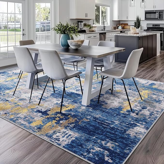 Washable Area Rugs 10'x12' Non-Slip Modern Abstract Soft - Image 2