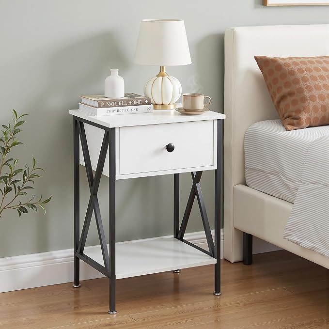 VECELO Nightstands Set of 2, Modern Bedside End Tables, Night Stands - Image 2
