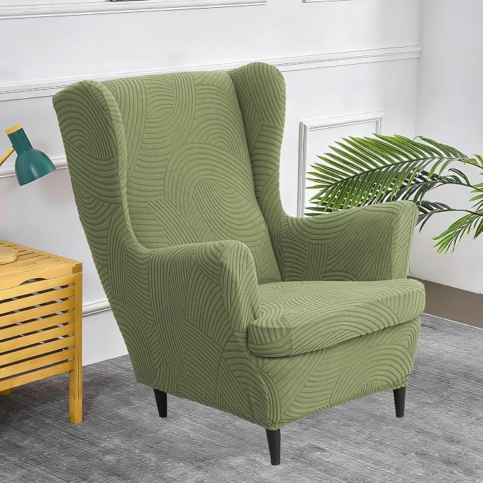 HAOYONG Wing Chair Slipcovers Printed Wingback Chair Covers 2 Pieces Wingback - Image 2