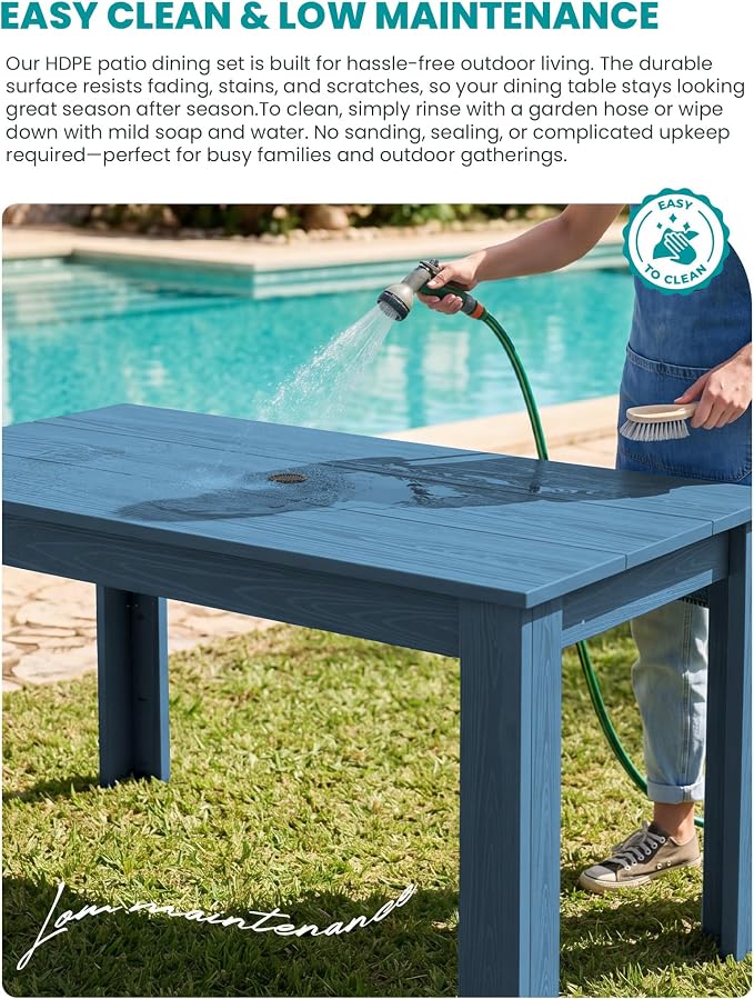 SERWALL HDPE Dining Set for 10 – 2 Tables, 8 Armless + 2 Armchairs. Includes 10 - Image 4