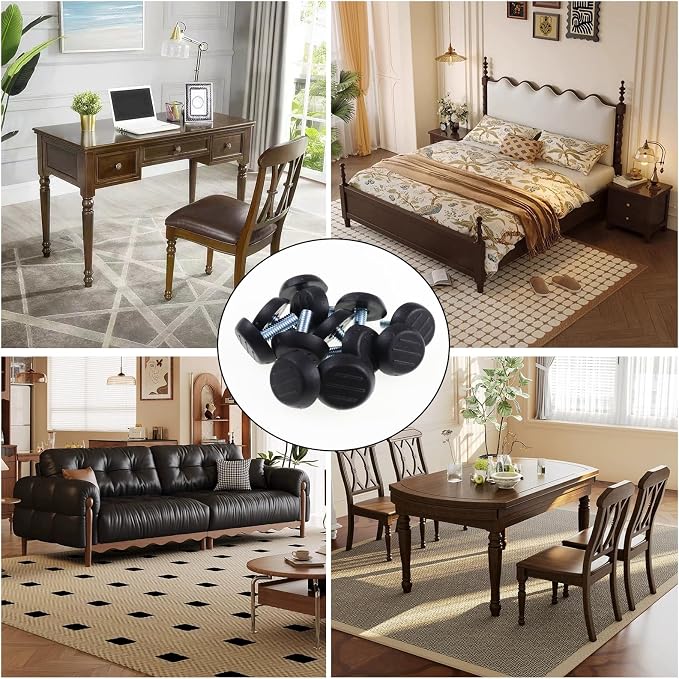 M6 Adjustable Furniture Levelers Table Feet Screw in Threaded, Screw on Chair - Image 7