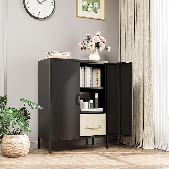 Bevivog Metal Locker Storage Cabinet, Home Office Metal Storage Cabinet Small - Image 6