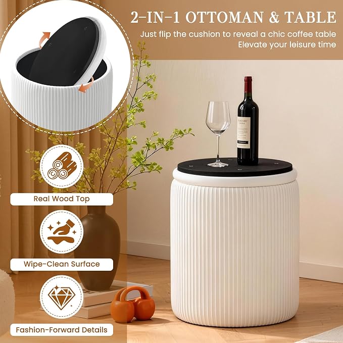 White Vanity Stool Set of 2 - Image 7