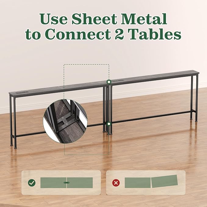 SUPERJARE 102.4 Inch Sofa Table - Image 9