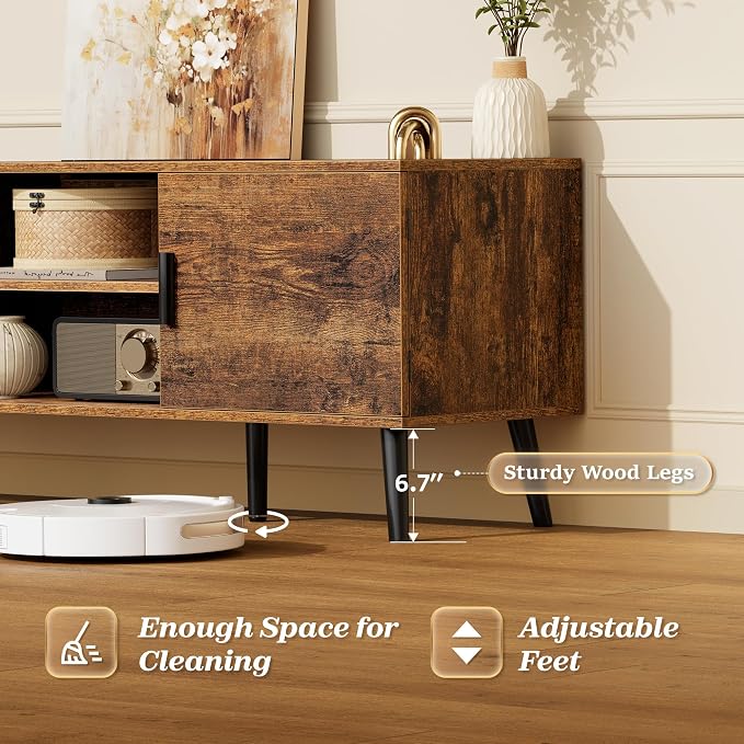 SUPERJARE TV Stand for 55 Inch TV, Entertainment Center - Image 6