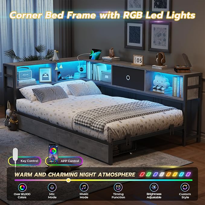 DICTAC Corner Bed Frame Twin XL - Image 4