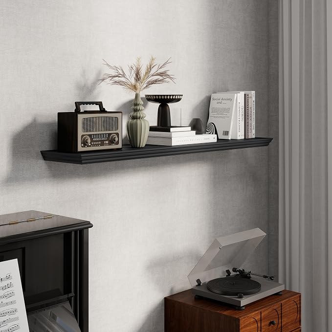 Fun Memories Floating Shelves 48 Inch Long, 9.3 Inch Deep Classic Crown Molding - Image 5