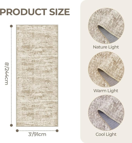 3x8 Runner Rug Non Slip Washable - Image 2