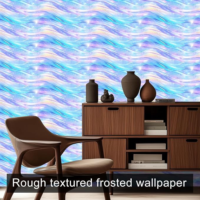 HOMETITUTE Pastel Blue Purple Dream Wave Wallpaper Peel and Stick Contact Paper - Image 8