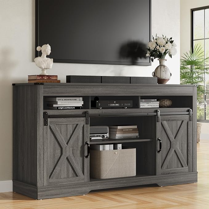 RoyalCraft TV Stand for 65+ Inch TV: Farmhouse Entertainment Center by Bringyoubetterlife
