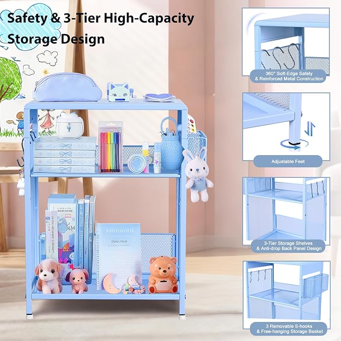 ECOLOVI Kids Nightstand 19in High - Image 7