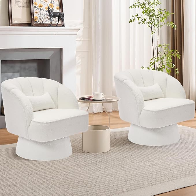 Garvee Ultra-Plush Swivel Accent Chair, 360° Barrel Lounge Chair - Image 6