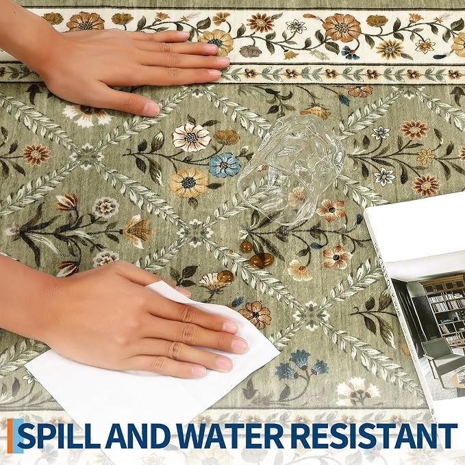 GarveeHome 8x10 Washable Large Living Room Rug Water Resistant Distressed - Image 6