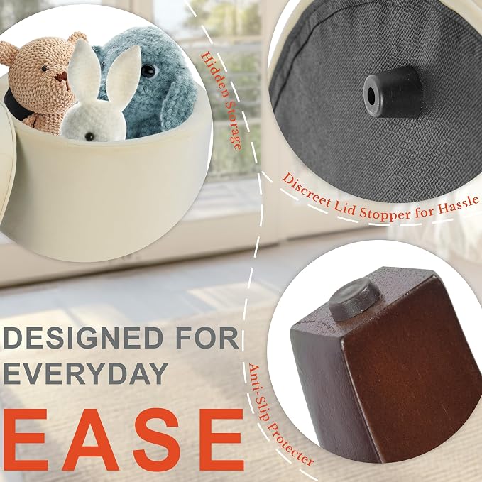 Homepop Home Decor | Upholstered Round Velvet Tufted Foot Rest Ottoman | Ottoman - Image 6
