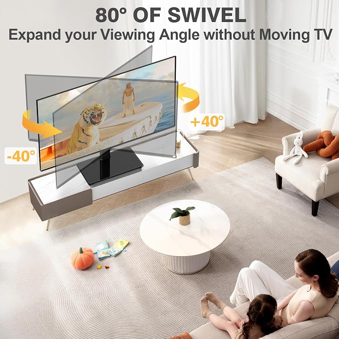 TVON Universal TV Stand Base, Swivel Table Top TV Stand - Image 2