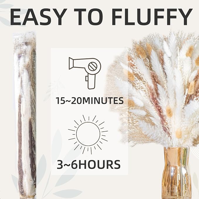 Natural Pampas Grass 8kind Grass Mix Bouquet | Dried Pampas Bouquet - Image 5