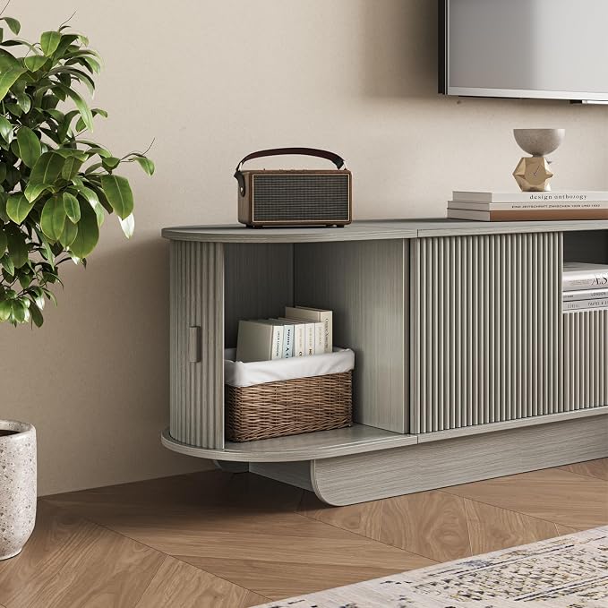 86.61'' Tambour TV Stand for 55-85 Inch, Entertainment Center - Image 4