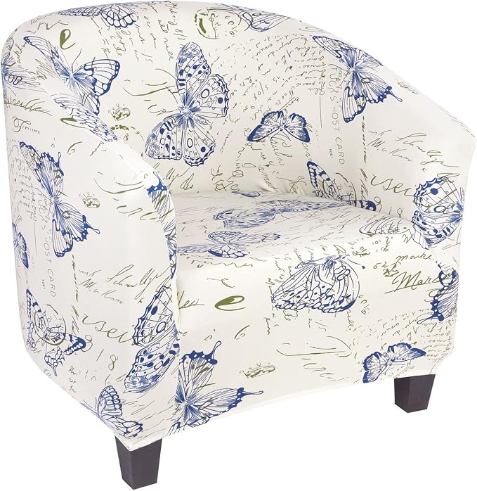 SearchI Club Chair Slipcover Stretch Barrel Chair Covers Printed Tub Chair by SearchI
