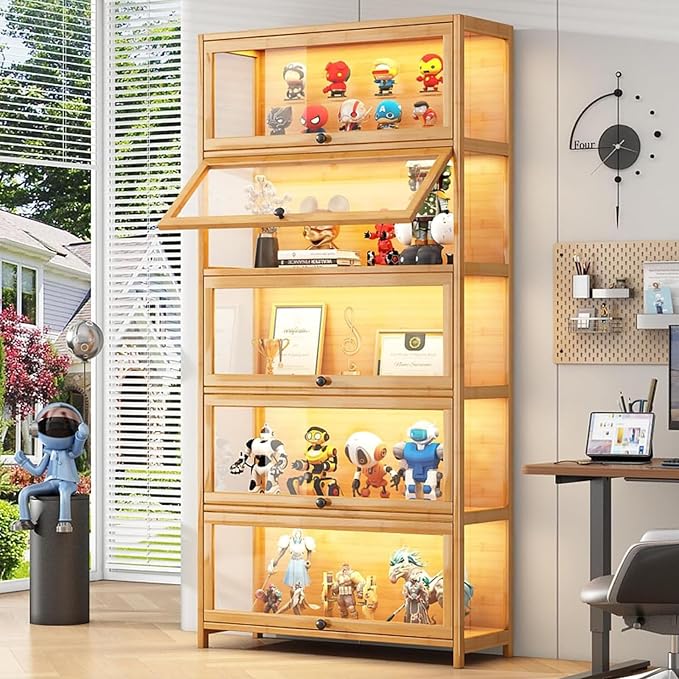 Display Cabinet with Acrylic Glass Doors 67.7'' Tall Curio Cabinet - Image 7