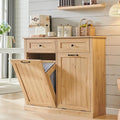 IFGET Double Tilt Out Trash Cabinet, 20 Gallon Farmhouse Laundry Hamper Cabinet by IFGETEnrichYourLivingSpace