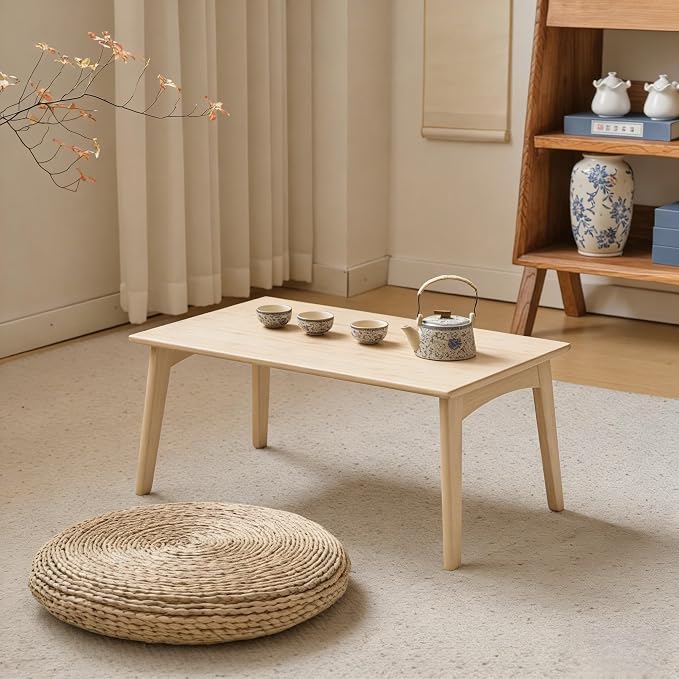 JIKUGO Bamboo Folding Coffee Table No Assembly Required Japanese Floor Table by JIKUGO