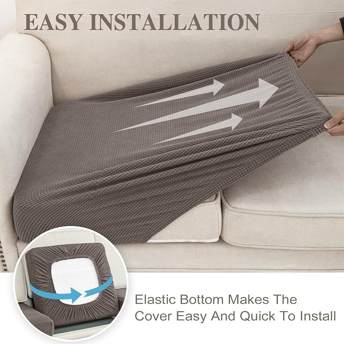 Couch Cushion Cover Chaise Lounge Cover Washable Separate Seat Chaise Couch - Image 5