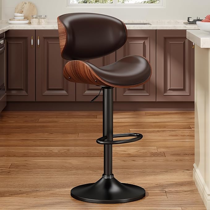 YaFiti Swivel Bar Stools for Kitchen Counter, Adjustable Bentwood Barstools by YaFiti