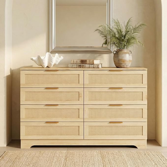 HOPUBUY Living Room Table Sets of 1, Boho Drawer and Large Drawer Nightstand - Image 3
