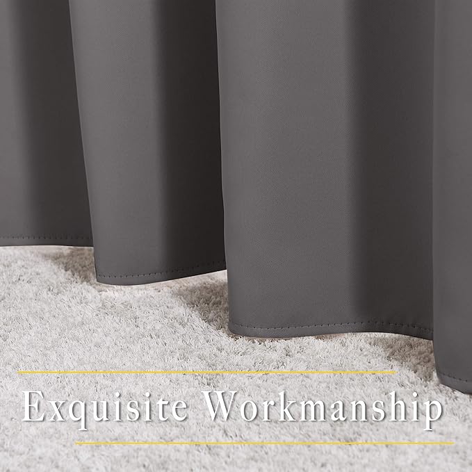 NICETOWN Grey Bedroom Blackout 90 inch Curtains - Image 6