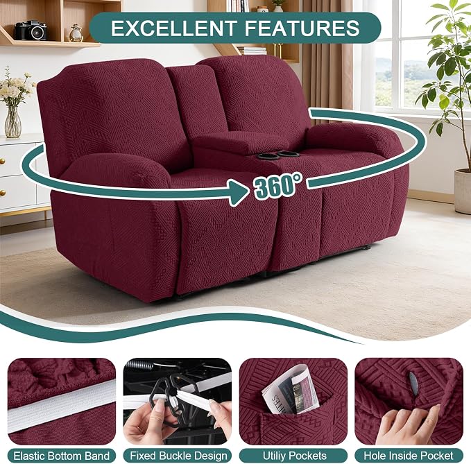 Ruaozz Loveseat Recliner Covers - Image 5