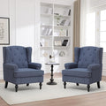 Accent Chair Set of 2, Mid Century Modern Fabric Wingback Chair, Upholstered by choairy