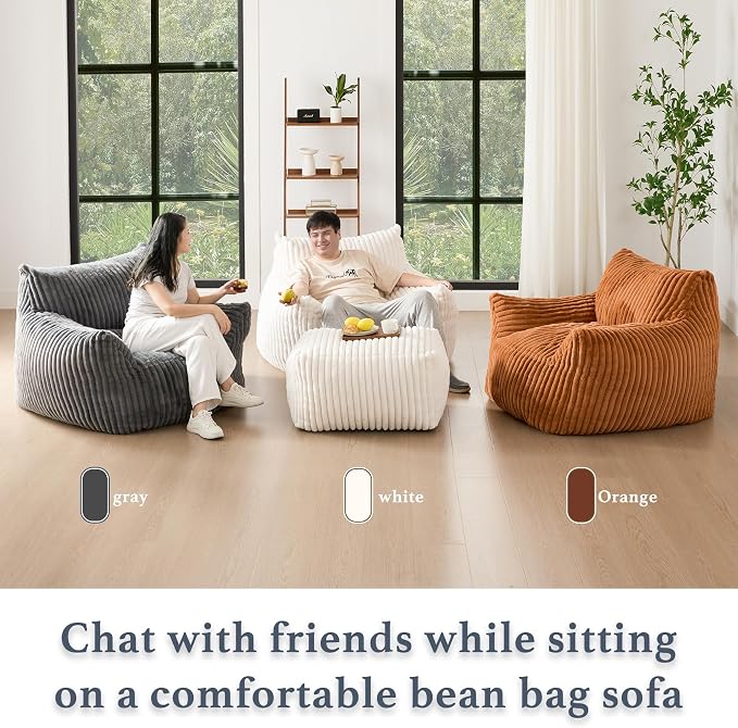 Gericco Oversized Bean Bag Chaise Lounge Chair Indoor - Image 6