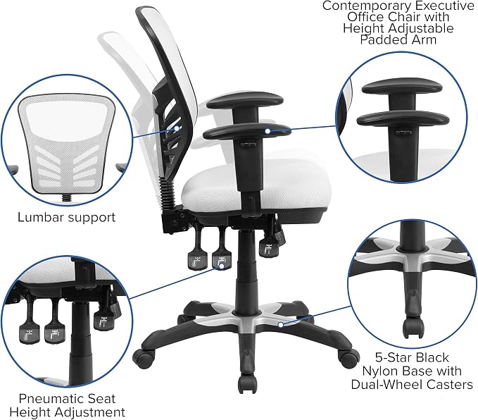 Flash Furniture Nicholas Mid-Back Swivel Office and Gaming Chair, Ergonomic - Image 4