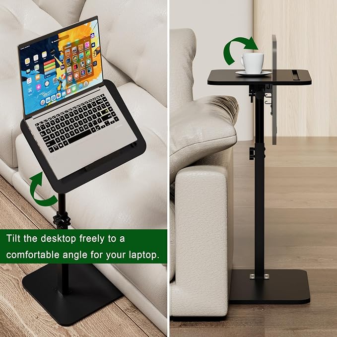 Black Side Tray Table for Couch - Image 7