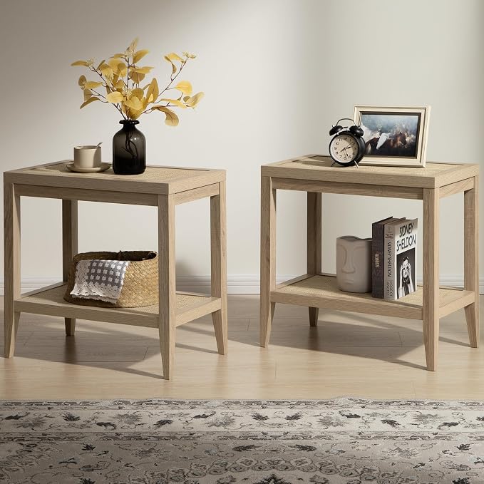 SICOTAS Rattan Nightstands Set of 2 - Image 2