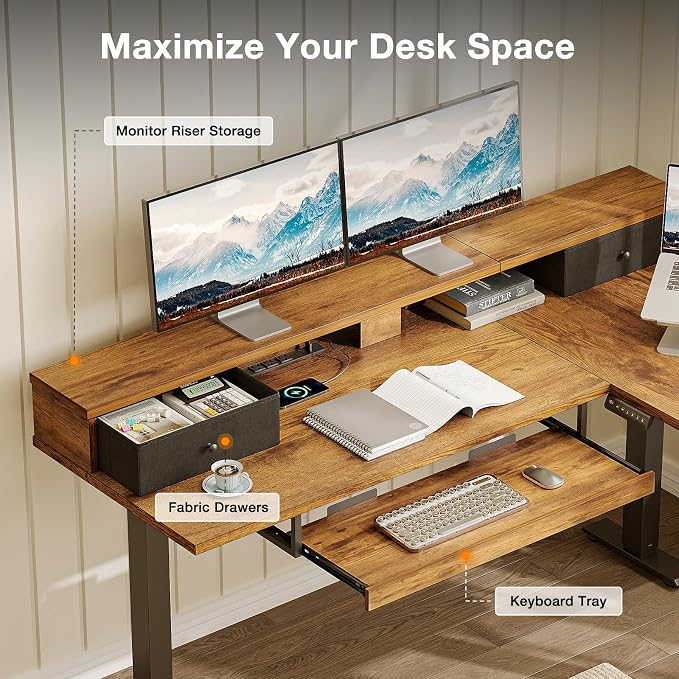 Casaottima 59 Inch Electric L-Shaped Standing Desk - Image 4