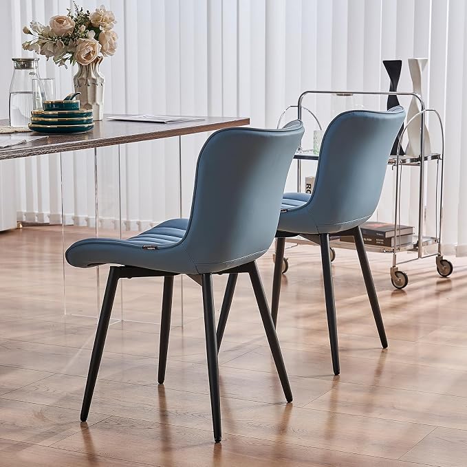 YOUNUOKE Mid-Century Modern Dining Chairs Set of 2, Armless Accent Chair - Image 9
