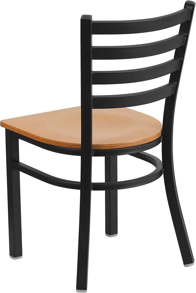 Flash Furniture HERCULES Series Black Ladder Back Metal Restaurant Chair - Image 5