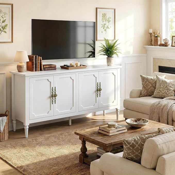 RoyalCraft Buffet Cabinet with Storage, Mid Century Modern Painted Credenza - Image 9