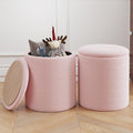 Cmishe Ottoman Poufs with Storage, Soft Upholstered Vanity Stool by Cmishe
