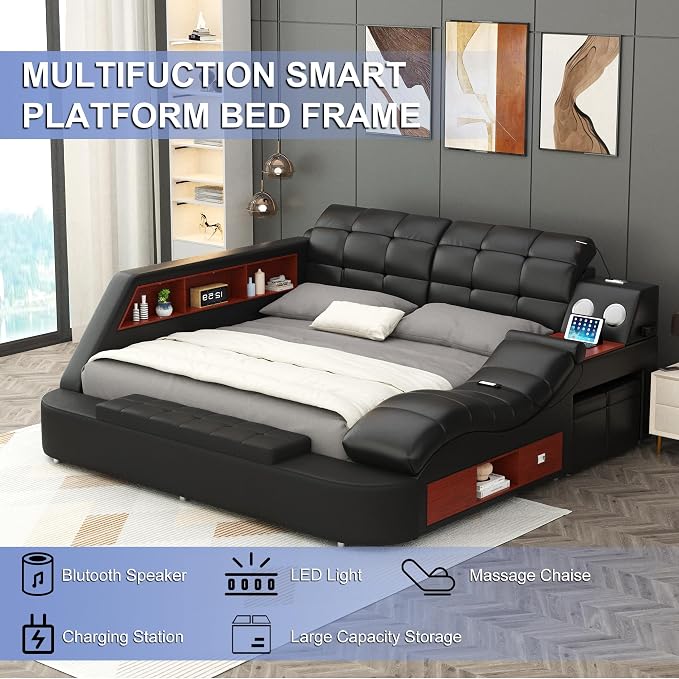 AF ARTISAN FURNITURE Queen Size Smart Multifuncional Bed Frame - Image 3