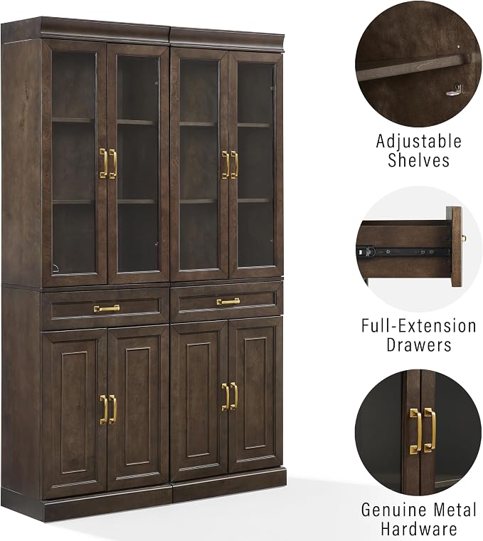 Crosley Furniture Stanton 2-Piece Glass Door Kitchen Storage Pantry Cabinet - Image 6
