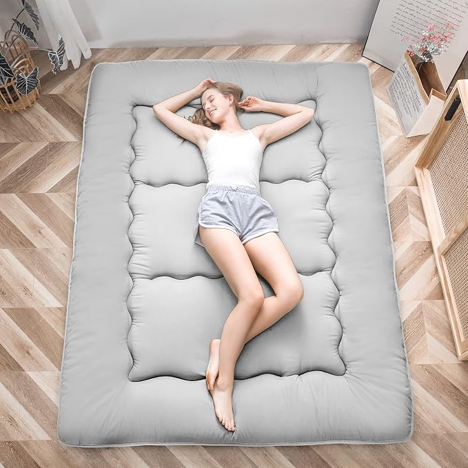 MAXYOYO Japanese Floor Mattress, Thicken Futon Sleeping Pad Foldable Roll Up - Image 5