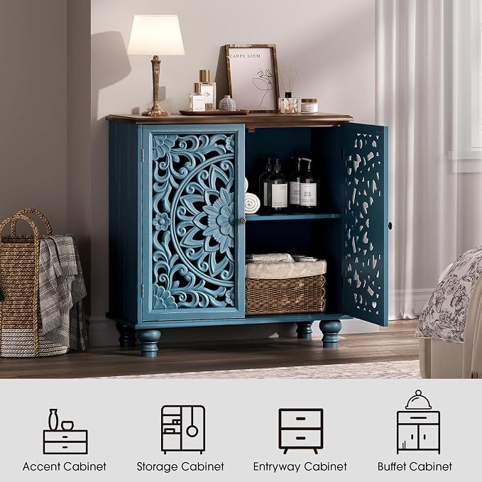 JOINICE Blue Accent Cabinet - Image 4