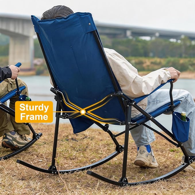Romswi 2 Pack High Back Portable Rocking Chair - Image 5