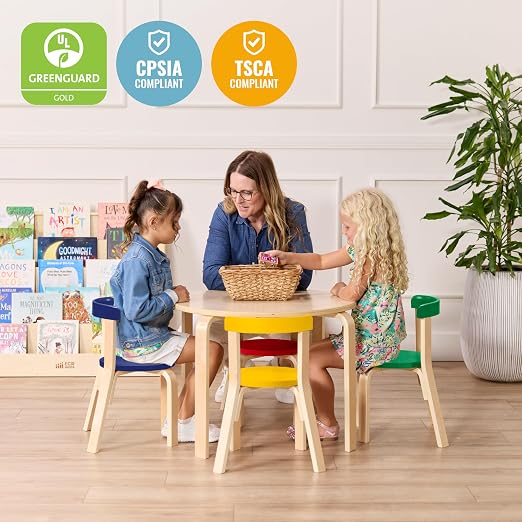 ECR4Kids Bentwood Table and Curved Back Chair Set, Kids Furniture - Image 6